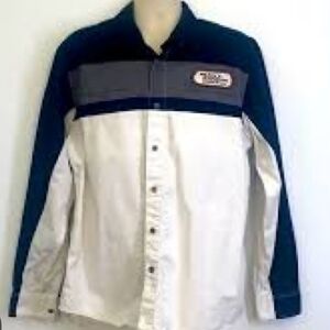 Harley-Davidson Navy and White Shirt Jacket